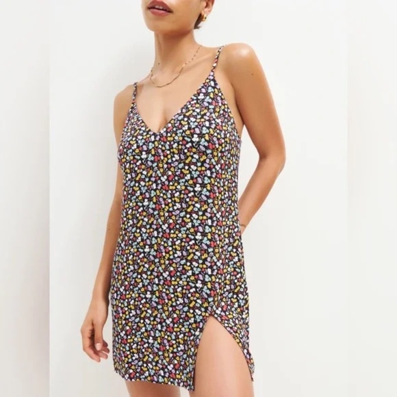 NWT Reformation Marlowe Mini Dress Size XS Multicolor Floral - Picture 1 of 6
